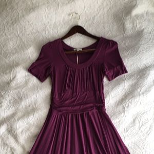Purple Cotton Swing Dress
